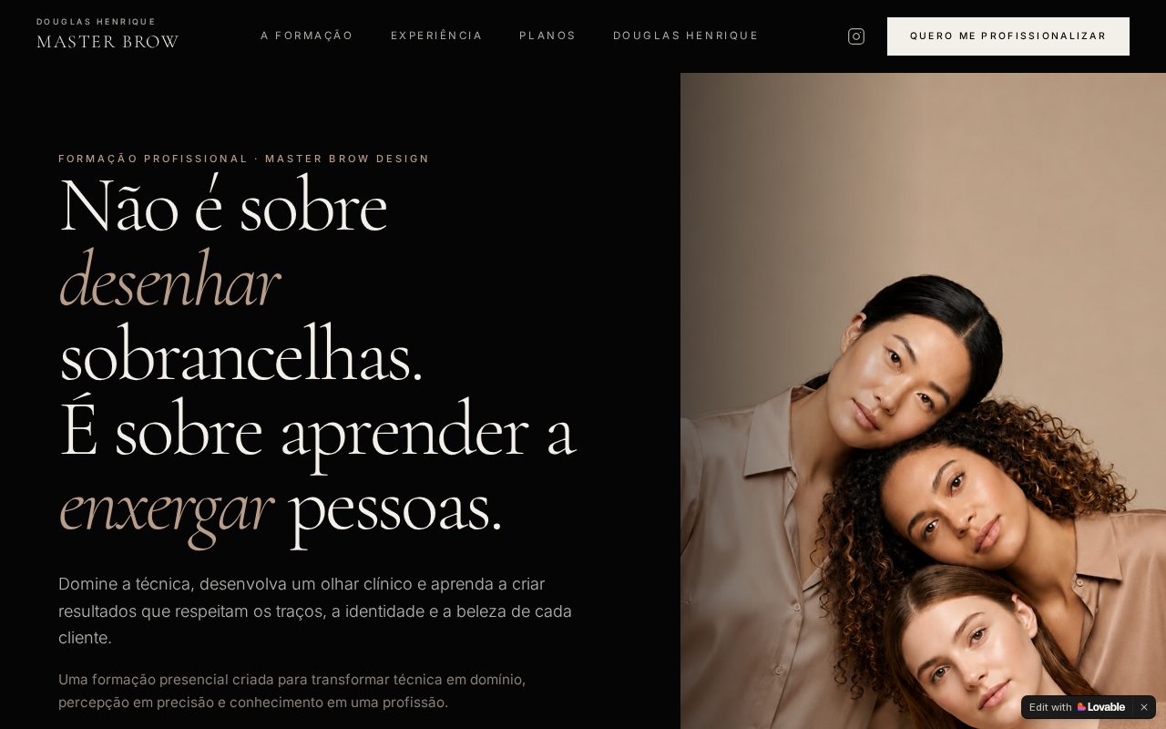 Prévia do site Master Brow Design