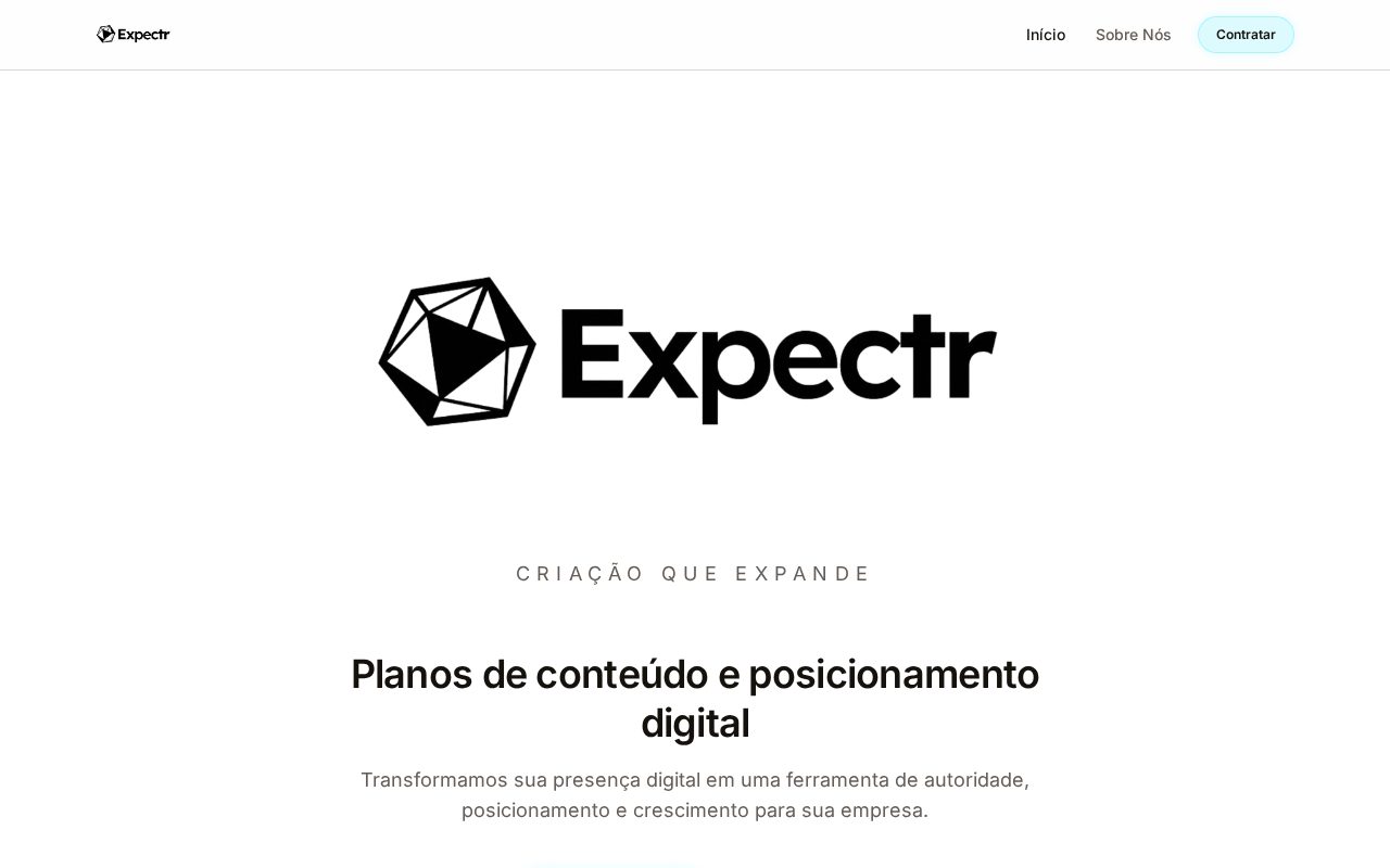 Prévia do site Expectr Creative
